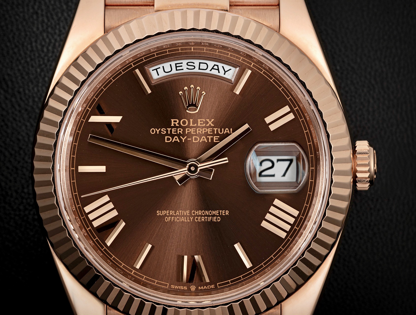 Đồng hồ Rolex Day-Date 228235 Mặt ChocolateCọc La Mã 40mm